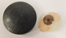 Altes Glasauge Augenprothese braun Optiker + Dose F. Ad. Müller Wiesbaden #a