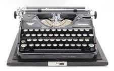 Antike Continental Wanderer Werke Schreibmaschine schwarz Vintage mit Koffer