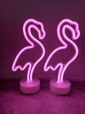 Neonlicht LED Dekolampen Beleuchtung Flamingo (2Stück) batteriebetrieben 