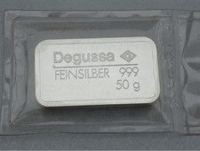 Degussa 50g Silberbarren .999