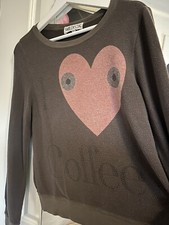 Wildfox Pullover, Damen, Herz, Gr. S, Grau