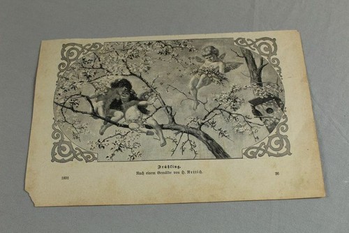 Jugendstil grafik putten auf - grafik,