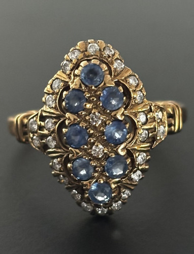 Cluster ring 375 gelbgold - 9,