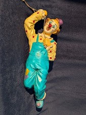 Clown an Schnur, Dekoration zum Hängen, Hohlkörper, Narr Kasper Harlekin, 68 cm