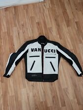 Vanucci Lederjacke Vintage Motorrad Jacke Schwarz Weiß 48 M L Jacke