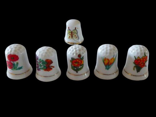 Porzellan fingerhüte blumen - 6,