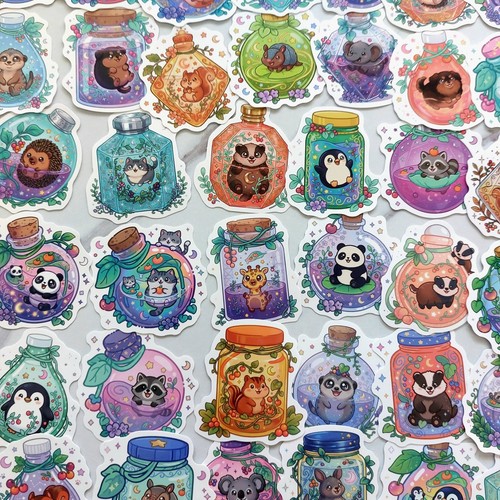 Cute animal bottle - animal, sticker