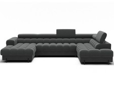 Wohnlandschaft Deisgner XXL-Sofa in U-Form Falco mit Schlaffunktion Bettkasten
