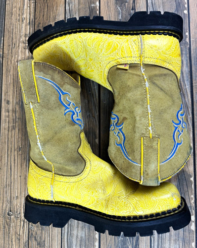 Justin damen gelb blumen leder - justin,