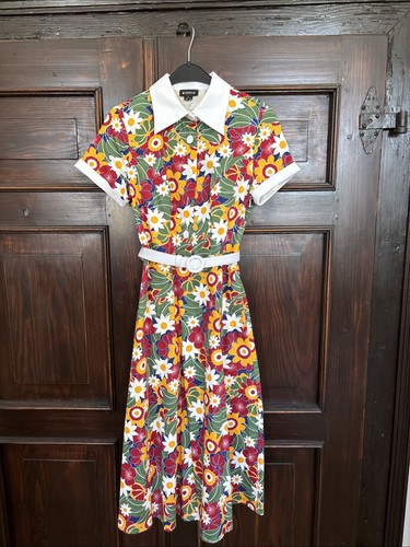 Kleid 60s 70s hippie - -60s, flower