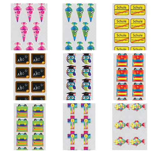 Sticker einschulung 1 - 8x,