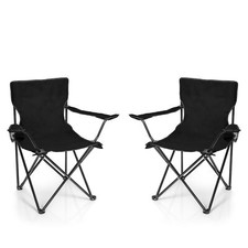2x Faltstuhl Campingstuhl Anglerstuhl schwarz mit Getränkehalter & Tragetasche