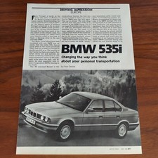 BMW 535i E34 MAGAZINE ARTICLE