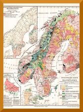 Skandinavien +Historische Geologische Karte von 1905+ Bornholm, Ablagerungen