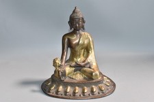 Alte Buddha Figur Bronze Asien China Hohlguss H= ca. 18cm 1670gr. /g4