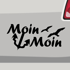 Aufkleber Moin Moin Anker Küste Schrift Sticker Kleber Auto Motorrad Fahrrad Fun