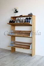 Massivholz Schuhschrank Wildeiche massiv geölt Schuhkipper Schuh-kommode