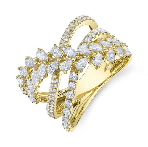 14k gelbgold diamant crossover - gelbgold,