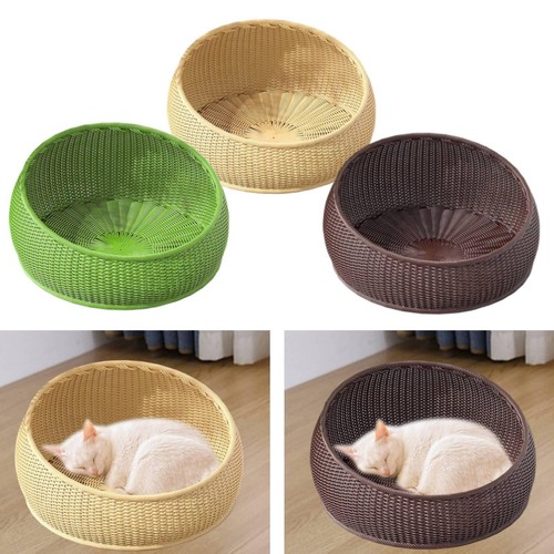 Katzenbett aus weidengeflecht - katzenbett,
