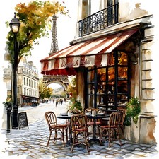 Wandbild Paris Cafe Bistro
