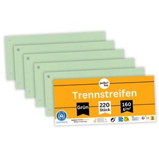 perfect line 220 Trennstreifen für Ordner A4 grün Karton Register Akten Trenner