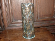 Grabenkunst 1.W.K. Granathülse als Vase gearbeitet 1917 gemarkt Jugendstil Motiv