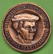 Medaille THOMAS MÜNTZER - ZUM 500. GEBURTSTAG GEWIDMET VON DER LPG PFAFFRODA (2)
