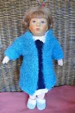 Puppenkleidung *Mantel Wolle* - für Käthe Kruse Puppe 37 cm * Handarbeit *türkis