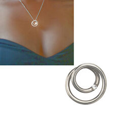 Platin Diamant Anhänger 950er echt edel matt Ring rund Kettenanhänger 14 mm neu