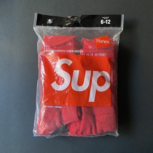 Supreme hanes red crew - x,