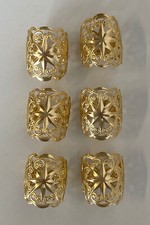 6 alte Serviettenringe ECKARTINA Metall gold 7025/21