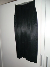 traumschöner glänzender  Maxi-Rock langer Rock schwarz mit Schlitz Gr. 34-36  S