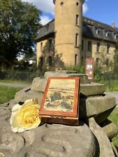 Schachtel schmuckdose Spieluhr Vintage 60 Jahre Holland Holz braun Malerei 