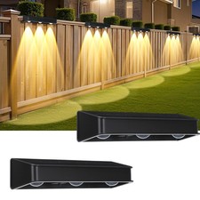 2X LED Solarleuchte 3LEDs Zaunlichter Wandlampe IP65 Solarstrahler Zaun Dimmbar