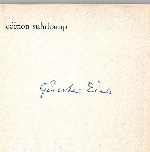 Signierte erstausgabe günter - erstausgabe:,