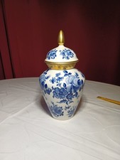 OCA Kronach Vase  Deckelvase "Delft" Kobalt Unterglasur 27,5 Cm Cobaltrose Gold