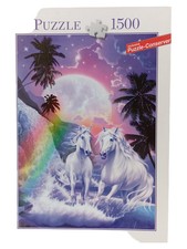 Blatz Puzzle 1500 Teile Pferd Einhorn Mond Regenbogen Fantasy inkl. Conserver