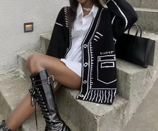 Damen schwarz weiß weich