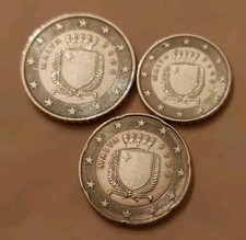 50 Cent 20 Cent 10 Cent Kursmünzen Aus Malta Von 2008 