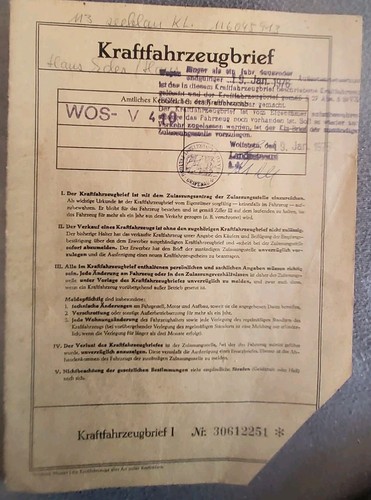 Alter kfz fahrzeugbrief - kfz,