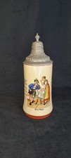 Alter Bierkrug Mit Zinndeckel