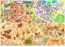 8 AK DDR MAP Stadtplan Karten