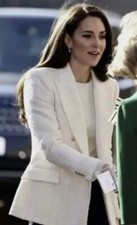 Zara Ecru Strukturiert Zweireihig Blazer Größe Xs S M Ref 9104 960