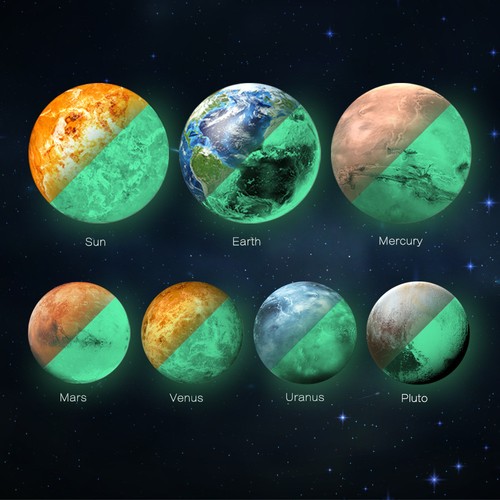 Aufkleber sonne mars erde - aufkleber,