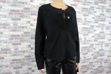 ALFANI DAMEN REINE KOCH WOLLE JACKE JACKETT ZIERZIPP TIEF SCHWARZ  42 44 NEU