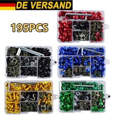 195PCS Motorrad Verkleidungsschrauben Schraubenset für Honda Yamaha Kawasaki BMW
