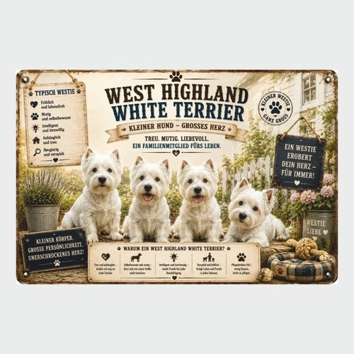Blechschild west highland - blechschild,