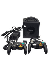 Nintendo Gamecube Konsole Set 2 Controller -Guter Zustand- Schwarz DOL-001