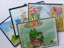 Janosch - 4 verschiedene Motive - 2 verschiedene Rahmen silber und blau 