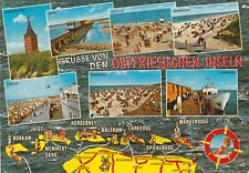 AK MAP, Landkarte, Umgebungskarte **OSTFRIESISCHEN INSELN** mit MEMMERT SAND